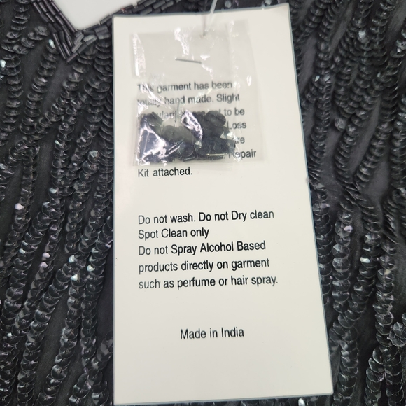 NEW Vintage Mark & John by B2 Womens Silk Sequin Black Cocktail Evening Dress 1X - Picture 5 of 14